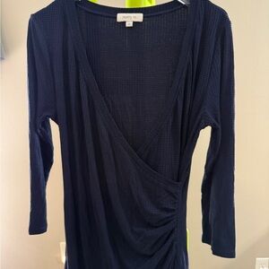 Matty M Deep Blue Wrap Blouse